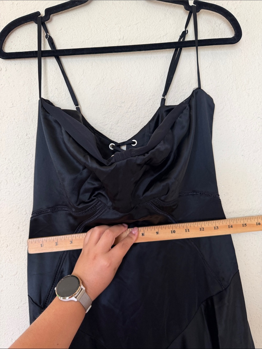 House of CB Black Satin Corset-Back Maxi Dress - Picture 7 of 11